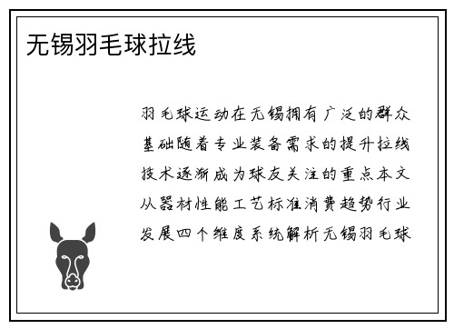 无锡羽毛球拉线
